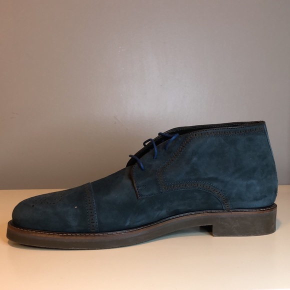 Marc Joseph New York Gold Leather Upper and Lining Blue Suede - Picture 3 of 16